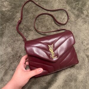 Burgundy Quilted Crossbody bag